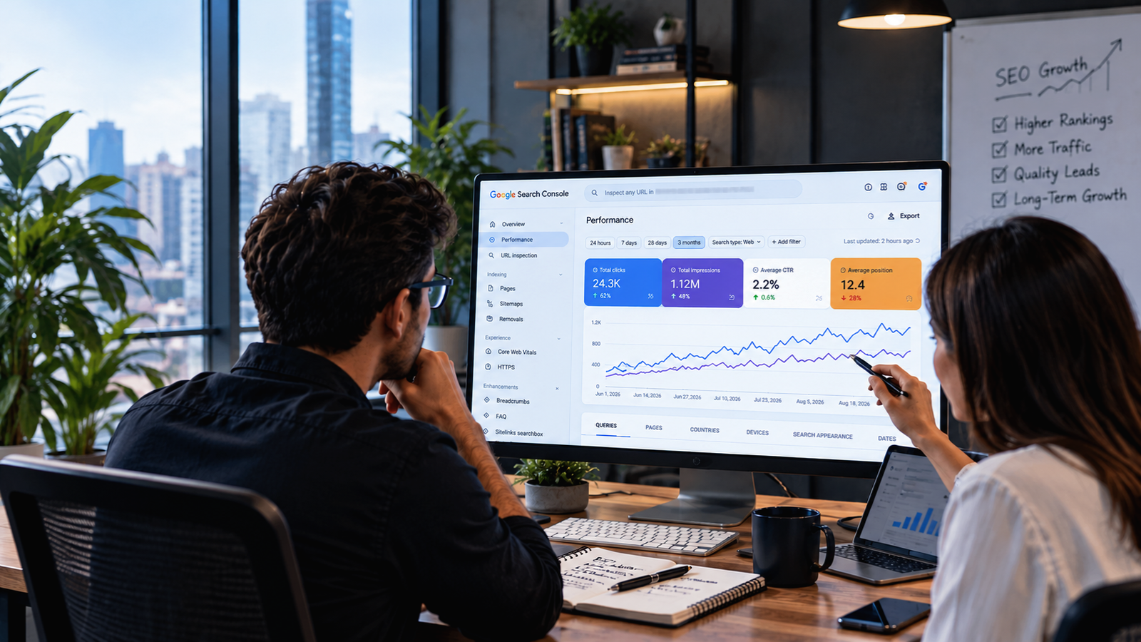 SEO analytics and growth dashboard