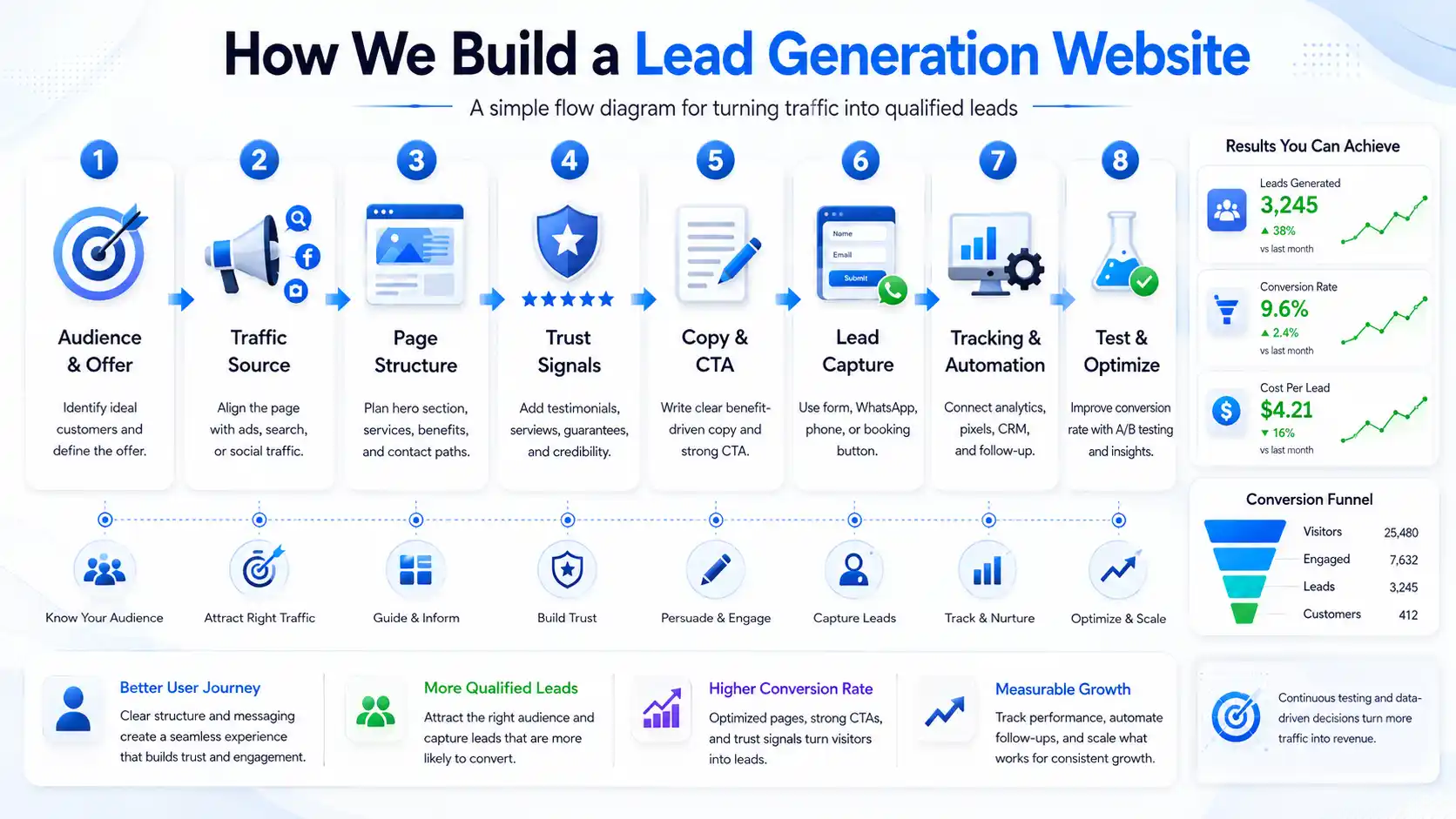 Website That Converts Ad Clicks Into Leads 3 Step by step process to build a lead generation website