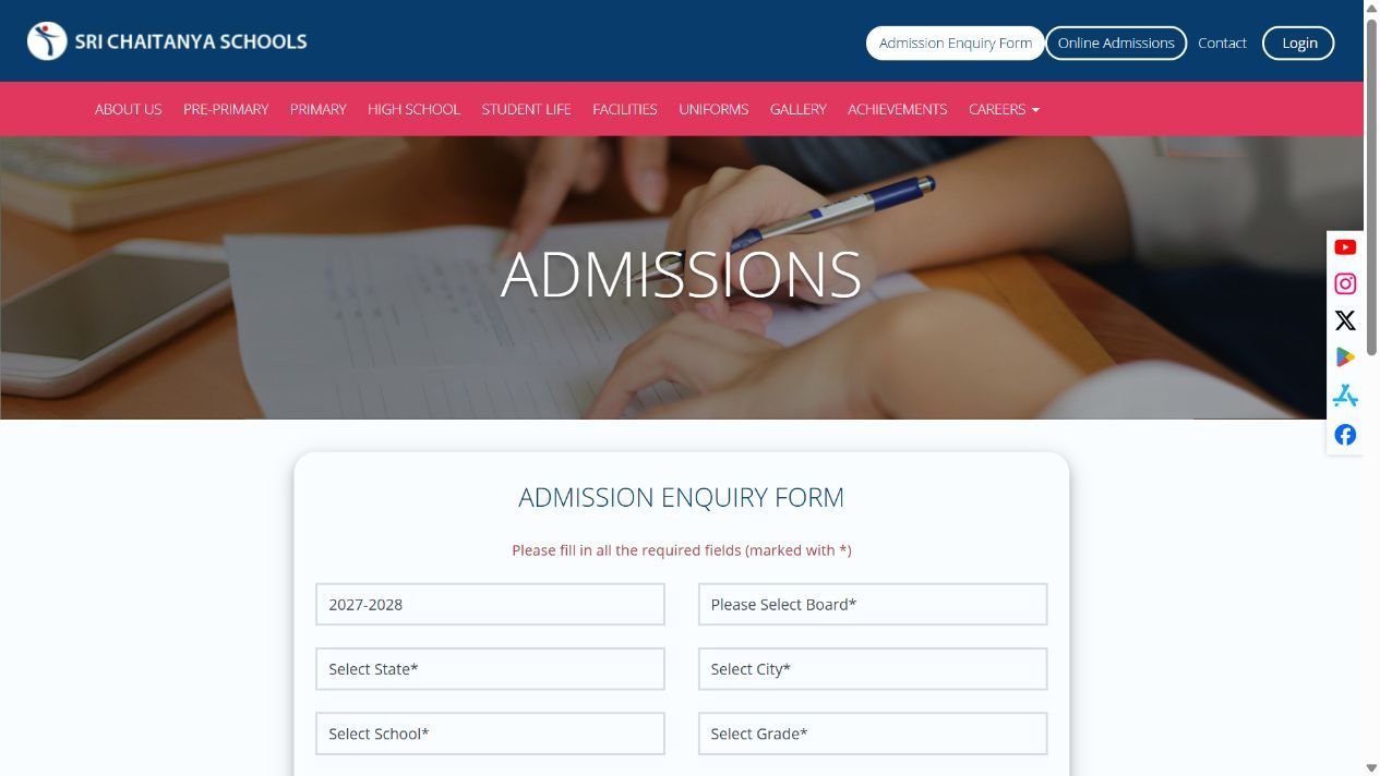 sri chaitanya school admissions 1